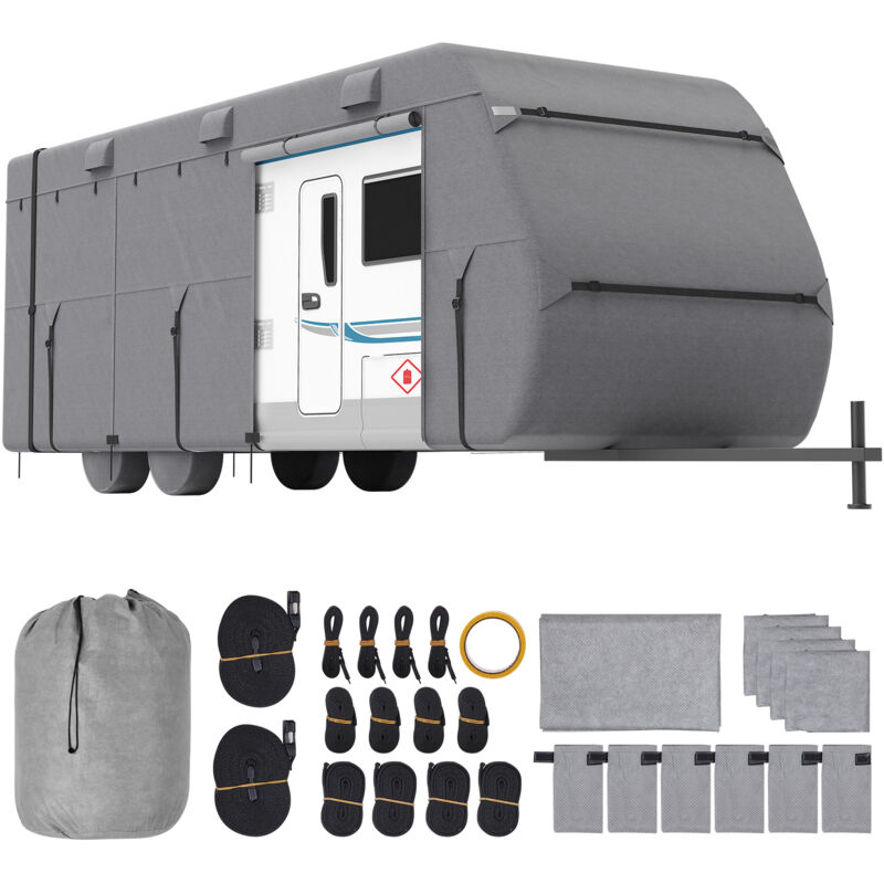 VEVOR Bache de protection camping-car, 6,1-6,7 m, housse caravane non tissee a 4 couches, classe A resistant a leau, au vent et indechirable, avec