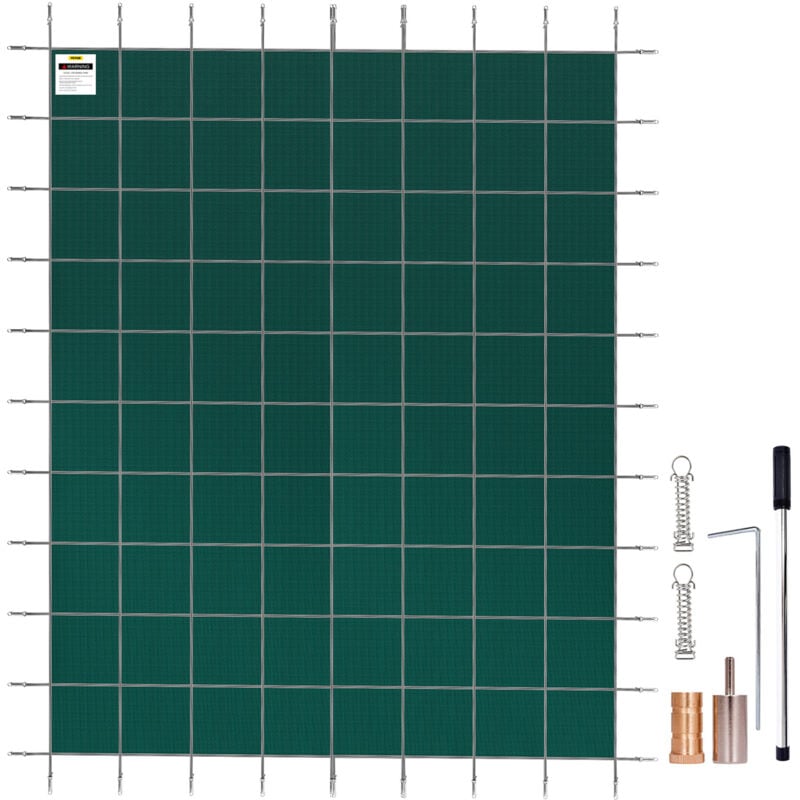 Bache Piscine Creusee 5,47x11,47 m pp Couverture Protection Piscine Rectangulaire contre Debris Neige Protege Piscine Maille Serree Boulon Terre
