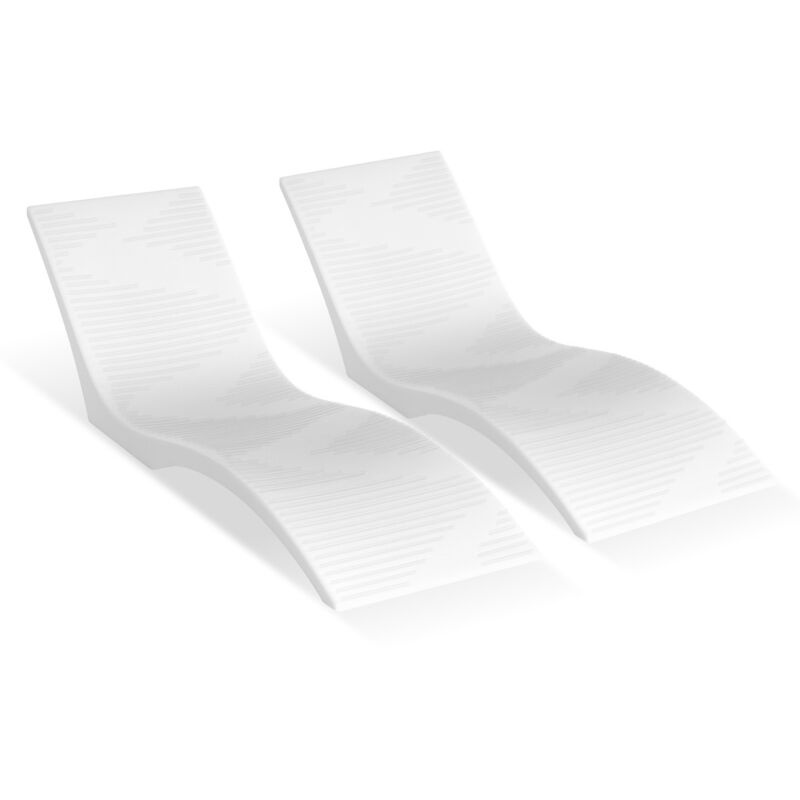 Bain de soleil, lot de 2, chaise longue pour profondeurs deeau jusqua 12,7 cm, transat fixees dans les piscines et flottantes sur leau, pour bronzage