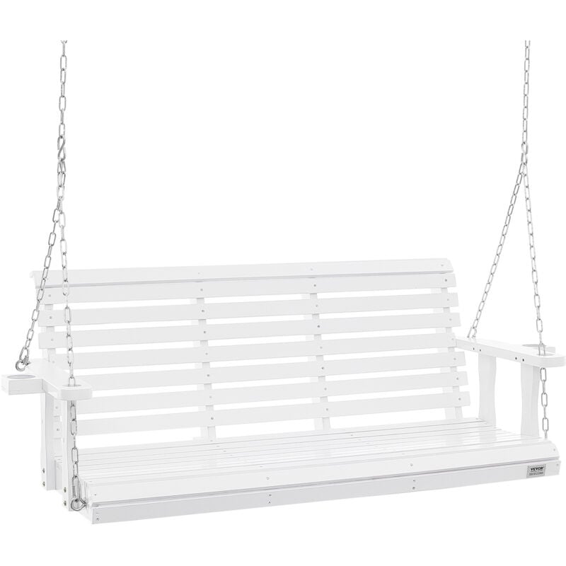 Vevor Balancoire de porche en bois, 1702x710x600 mm, banc de terrasse pour cour et jardin, forte capacite de charge 400 kg, banc de balancoire