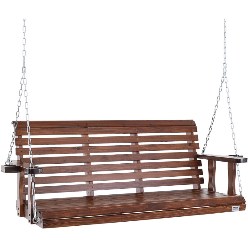 VEVOR Balancoire de porche en bois 1702x710x600 mm banc de terrasse pour cour et jardin, forte capacite de charge 400 kg, banc de balancoire robuste