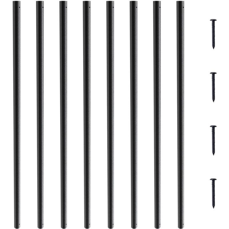 Mophorn - vevor Balustres en metal pour escalier, 19 x 810 mm, broche de rampe ronde en alliage dealuminium, 101 tiges de pont avec vis, balustrade