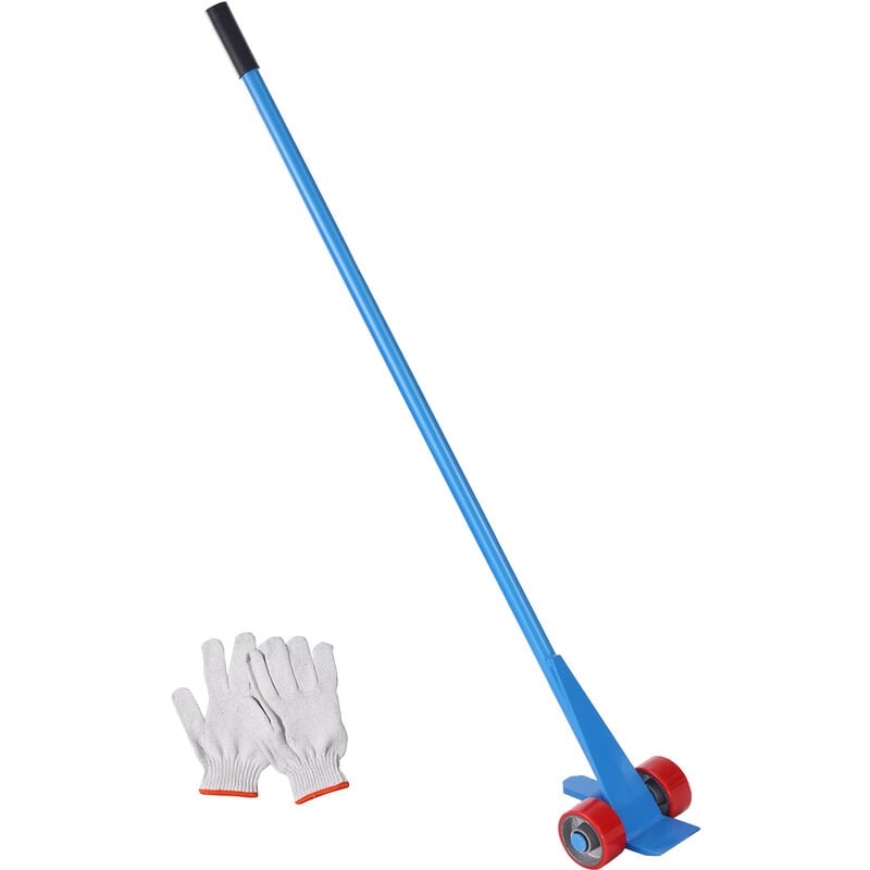 Barre de Levier 4 t Leve Meuble Lourd a Roulettes Barre de Levage 152,4 cm Outil de Demenagement en Acier au Carbone Q235 avec Paire de Gants pour