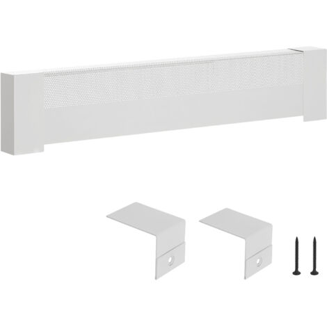 VEVOR Baseboard Heater Covers, Basic Series 916 mm Standard Electric Heating Unit Front Cover for Home Improvement, Heavy-duty Steel, Easy Installation for Bedroom Replacing Old Cover, White