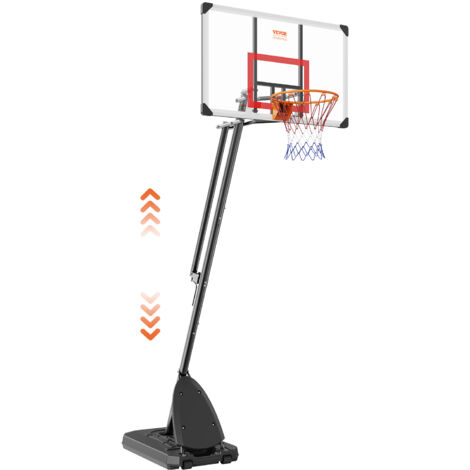 10FT Height Adjustable Portable Basketball Hoop - With Wheels, Backboard & Stable Base For Teens & Adults