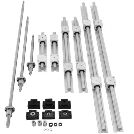VEVOR Binario lineare SBR20, cuscinetto lineare 300, 600,1000 mm, guida lineare con 3 mandrini a sfera C7, guida lineare orizzontale per macchine di automazione