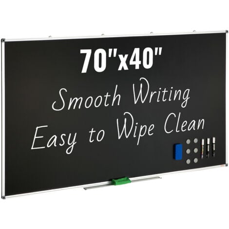VEVOR Black Board, 70 x 40 inch Large Chalkboard with Aluminum Frame, Black Boards Dry Erase Includes 1 Magnetic Erase & 3 Dry Erase Markers, Black Surface, for Office Home and School