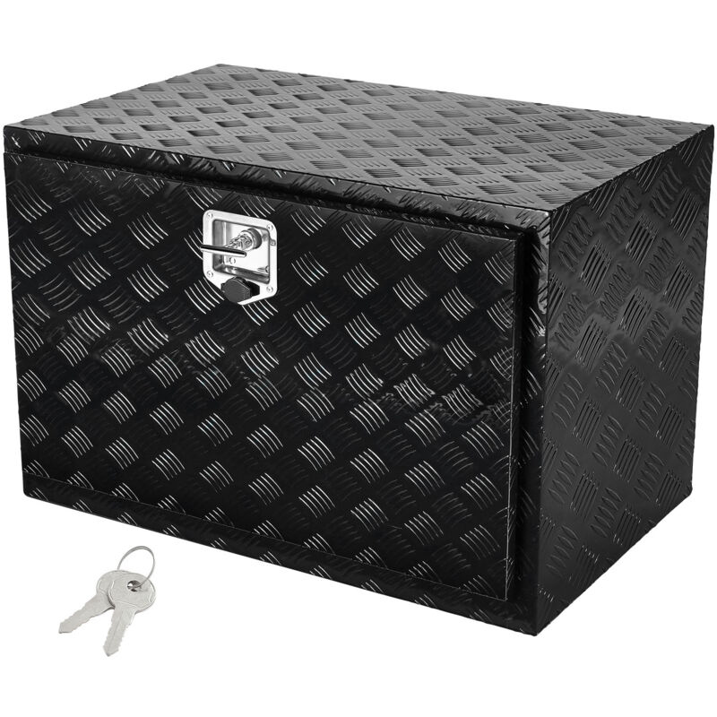 Boite a Outils pour Camion 121,9x61x61 cm, Coffre Sous-Chassis Fixation Inferieure, Caisse de Stockage en Aluminium avec Serrure et Cles, Etanche,