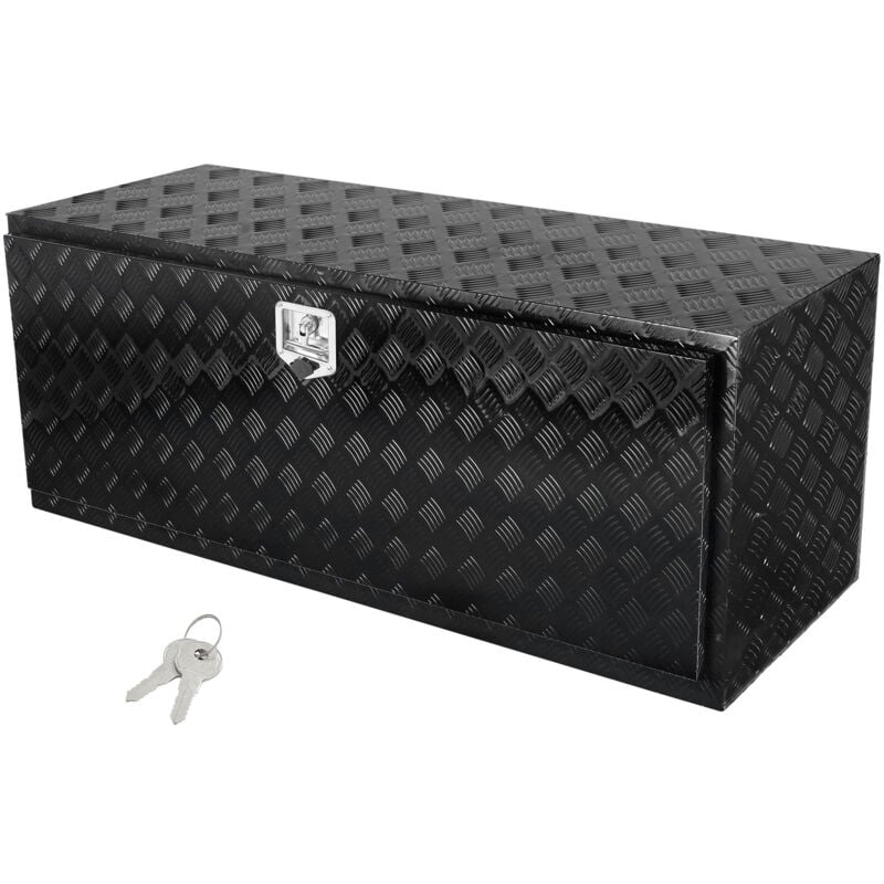 Boite a Outils pour Camion 152,4x61x61 cm, Coffre Sous-Chassis Fixation Inferieure, Caisse de Stockage en Aluminium avec Serrure et Cles, Etanche,