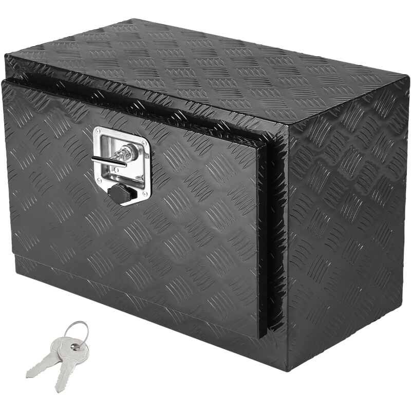 Vevor - Boite a Outils pour Camion 61,2 x 31 x 36 cm, Coffre Sous-Chassis Fixation Inferieure, Caisse de Stockage en Aluminium avec Serrure et Cles,