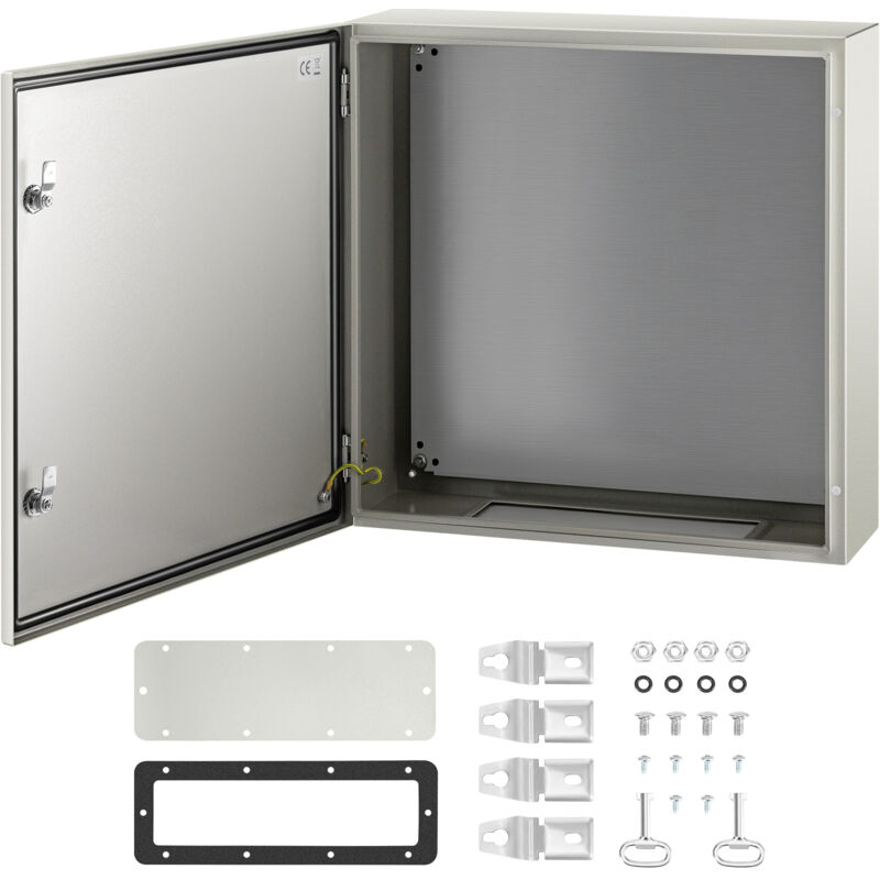 Boite de Distribution Electrique 60x60x20 cm Armoire Electrique IP66 Armoire de Distribution en Acier au Carbone Cache Compteur Electrique Coffret