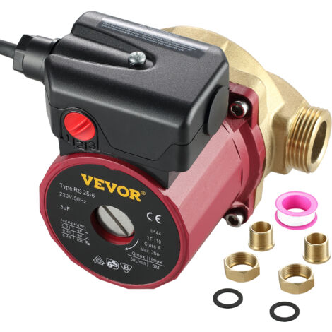 VEVOR Bomba de Agua de Alta Presión Flujo de 50 L/ min, Bomba de Refuerzo 220 V 50 Hz, Bomba de Agua de Diafragma de 6 m, Bomba de Agua de Refuerzo Silenciosa de 3 Velocidades para Aire Acondicionado