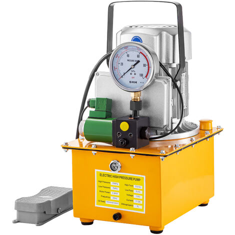 VEVOR Bomba Hidráulica Accionamiento Eléctrico Interruptor Pedal Válvula Solenoide 750 W, Válvula Solenoide de Acción Simple de Bomba Hidráulica Eléctrica, Electroválvula de Acción Simple 220 V