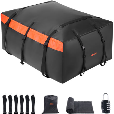 Borsa Da Tetto Auto 400L Impermeabile In Tessuto 900D, Con 4 Cinghie, Tappetino Antiscivolo E Borsa Portaoggetti, Per Auto E SUV