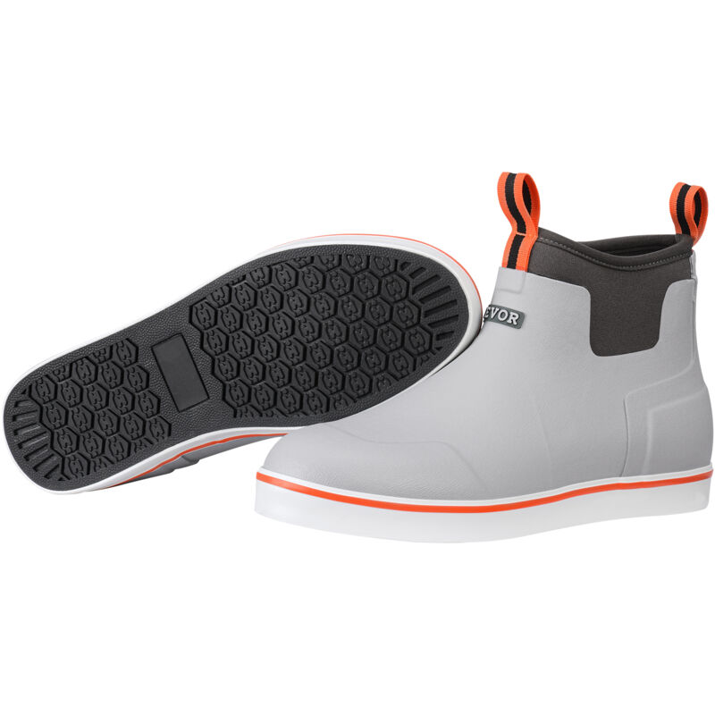 VEVOR Bottes en caoutchouc pour hommes, bottes de pluie impermeables, chaussures de travail deexterieur antiderapant, bottes de pont, legeres et