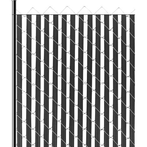 VEVOR Bottom Locking Privacy Slats, Double-Wall Vertical Bottom-Locking Slats for Chain-Link Fence, High-Density HDPE Chain Link Slats Ideally Fit 6' High Fence for Garden, Farm, Sports Field(Black)