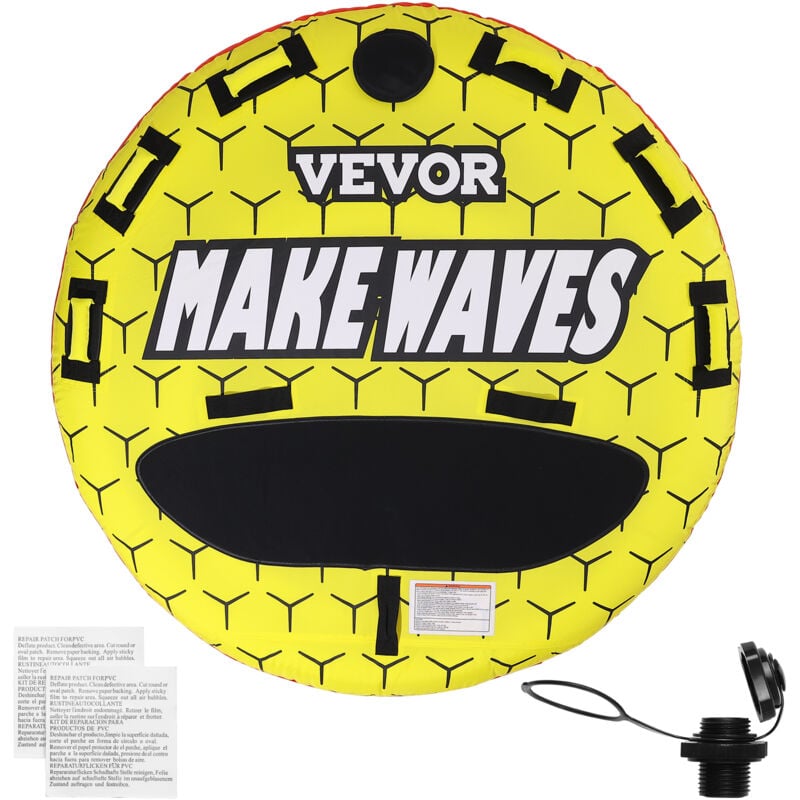 Vevor - Bouee tractee gonflable pour bateau, tube remorquable pour 1 a 3 passagers, 231 kg, tube rond de 1600 mm pour bateaux a tirer, housse en