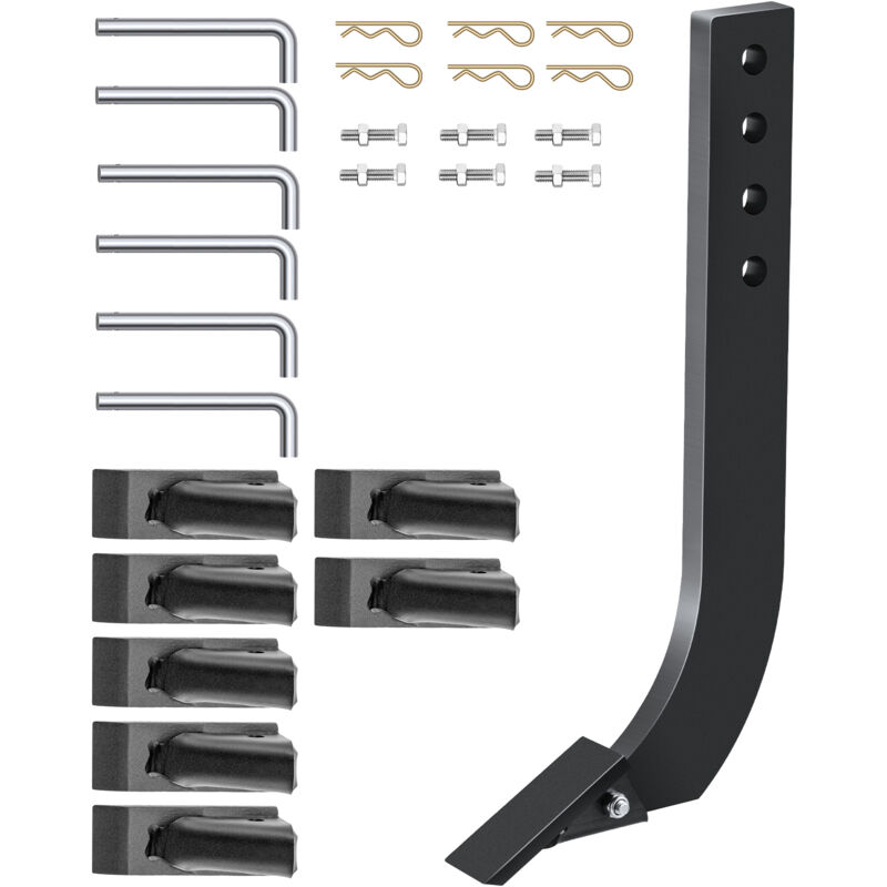 Mophorn - Vevor Box Blade Shank, 18'' Scarifier Shank, 4 Holes Box Scraper Shank, Ripper Shank With Removable Tapered Teeth And Pins, Adjustable