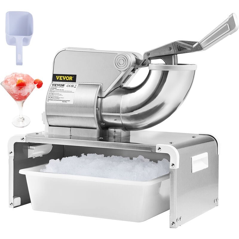Vevor Broyeur a Glace Electrique 300 kg/h Machine a Glace Pilee Commerciale 350 w Tete a 4 Lames en Acier Inoxydable Machine a Granita Cocktails