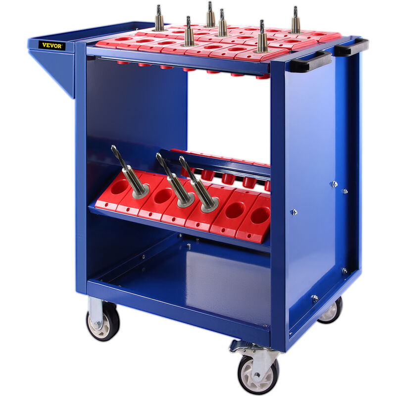 Image of BT40 cnc Tool Trolley Cart Holders Toolscoot Tooling Trolley Super Scoot Milling Rolling Tool Holder Blue Color - Vevor