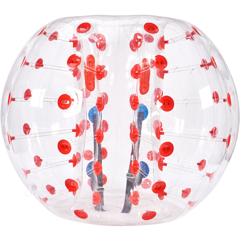 Vevor Bulle Gonflable de 1,5 m Motif Pois Rouge, Balle Pare Chocs a Bulles en pvc pour Hamster Humain 0,8 mm deEpaisseur pour Adolescents et Adultes
