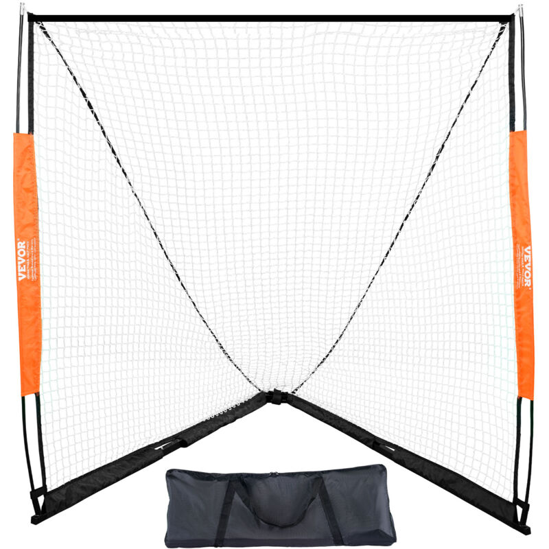 VEVOR But de Crosse Portable 1,8x2,1x1,8 m Cage de Lacrosse avec Filet et Sac de Transport Pratique Configuration Facile Materiels d’Entrainement