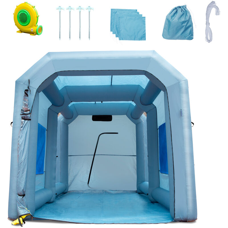 VEVOR Cabine de Peinture Gonflable 4x2,95x2,75 m Tente Peinture Gonflable Automobile en Oxford 210D avec Systeme de Filtration 1 Souffleur 950 W