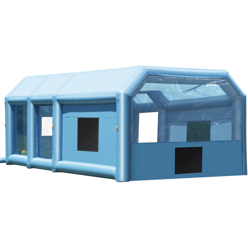 Vevor - Cabine de Peinture Gonflable 8,5x4,8x3,3 m, Tente Peinture Gonflable Automobile avec Souffleurs Puissants 950 w + 750 w et Systeme de
