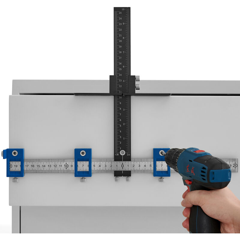 Mophorn - vevor Cabinet Hardware Jig, Aluminum Alloy and Stainless Steel Cabinet Handle Jig with Center Punch, Adjustable Cabinet Hardware Template