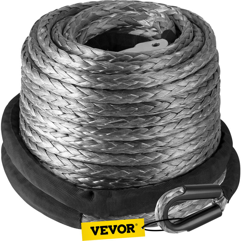 Vevor - Corde Synthetique pour Treuil, Capacite 9299 kg Corde de Treuil Electrique, Longueur 29 m 12 Brins Cable Rallonge Treuil, en Fibre uhmwpe