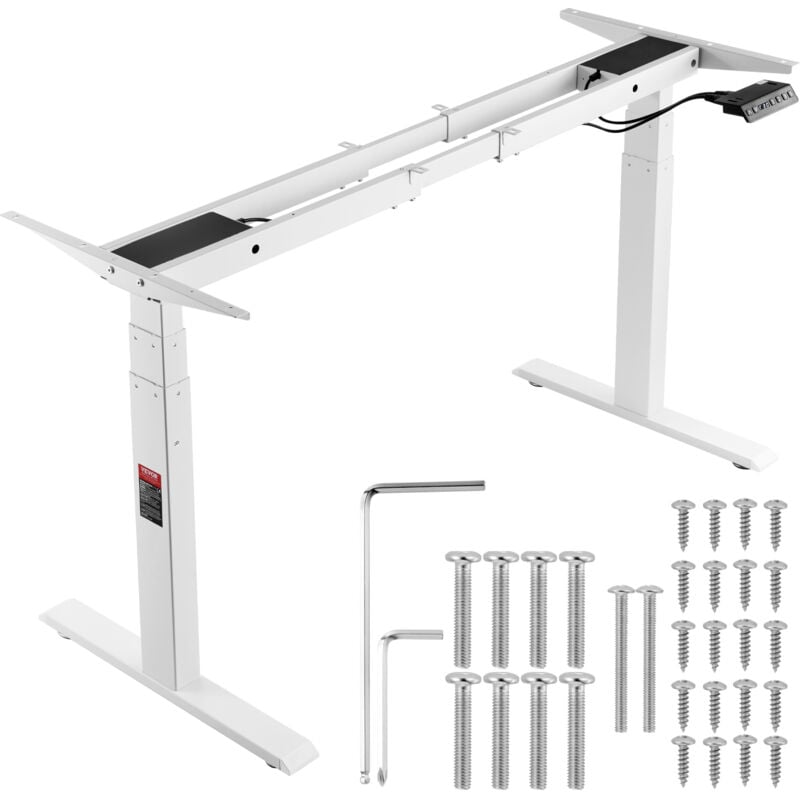 Mophorn - vevor Cadre de bureau debout double moteur, hauteur reglable 65-129 cm, pieds de bureau deordinateur electrique, longueur 110-178 cm, base