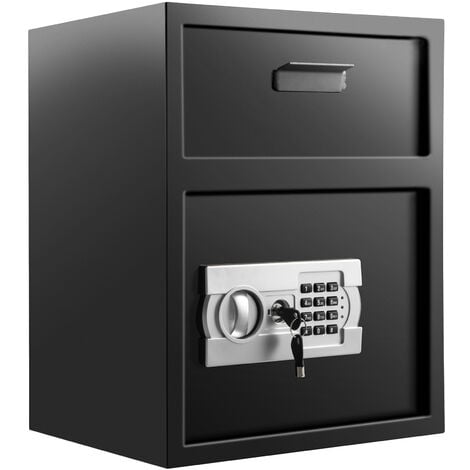 MOPHORN VEVOR Caja Fuerte, 36 x 30 x 45 cm Caja Fuerte para Oficina o Uso Domestico, 1,2 mm Caja Fuerte Empotrable, Caja Fuerte Pequeña, Caja Fuerte de Forma Cajón, Caja de Seguridad con Pantalla LED y Llave