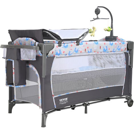 Cuna para bebé, moisés de noche para bebé, cama de bebé ajustable de 6  alturas, moisés 3 en 1 con ruedas, mosquitero, cuna portátil para