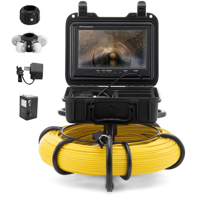 Mophorn - Camera deinspection de canalisations Ecran 9 pouces 720p Camera deegout 393 pieds