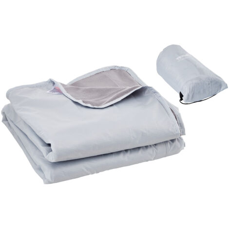 VEVOR Camping Blanket, Large Warm Wearable Stadium Blanket, Waterproof & Windproof, Polyester Fleece, Flame Retardant, Great for Outdoors, Picnics, Hiking, Sports Events, Travel, 79" x 59", Light Grey