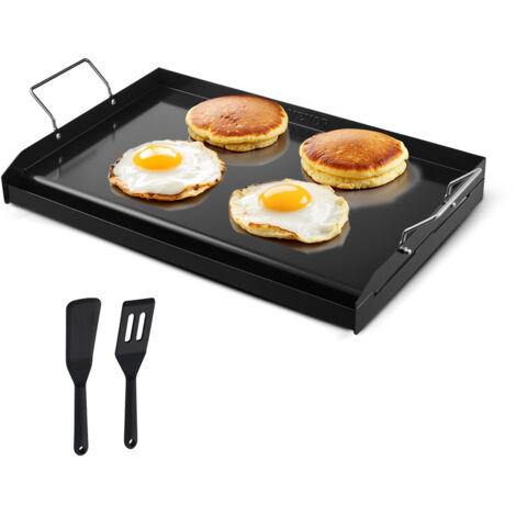VEVOR Carbon Steel Griddle, 24x16 inch Universal Flat Top Rectangular Plate, Gas Grill Griddle for BBQ Grill, Teppanyaki, Portable Family Cookware with Handle, for Camping Tailgating Party