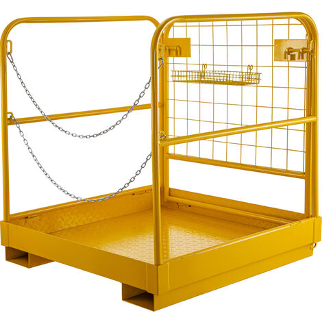 VEVOR Carrelli Elevatori 36" x36" Gabbia di Sicurezza Piattaforma di Lavoro Cestello Elevatore Rotaie di Recinzione Aeree per la Sostituzione della Lampada la Verniciatura la Riparazione del Tetto
