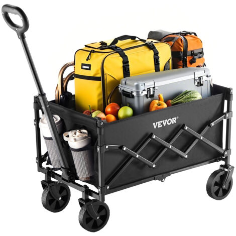 Carrello pieghevole da 150 kg, resistente, per esterni, spiaggia, spesa, campeggio, giardino, con ruote per tutti i terreni (blu