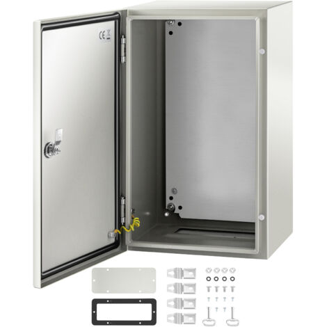 VEVOR Cassetta da Parete per Quadri Elettrici Impermeabile Grado IP66 con Serratura a Chiave 50 x 30 x 25 cm, Cassetta Stagna per Quadri Elettrici Cablaggio Interno Esterno in Acciaio al Carbonio IP66