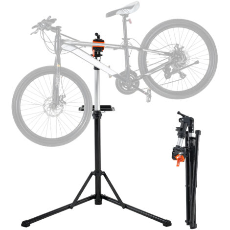 VEVOR Cavalletto da Officina Pieghevole per Biciclette Portata max.30 kg, Cavalletto Riparazione Biciclette Altezza Regolabile, Cavalletto per Bicicletta Morsetto Girevole 360°, Cavalletto per Bici
