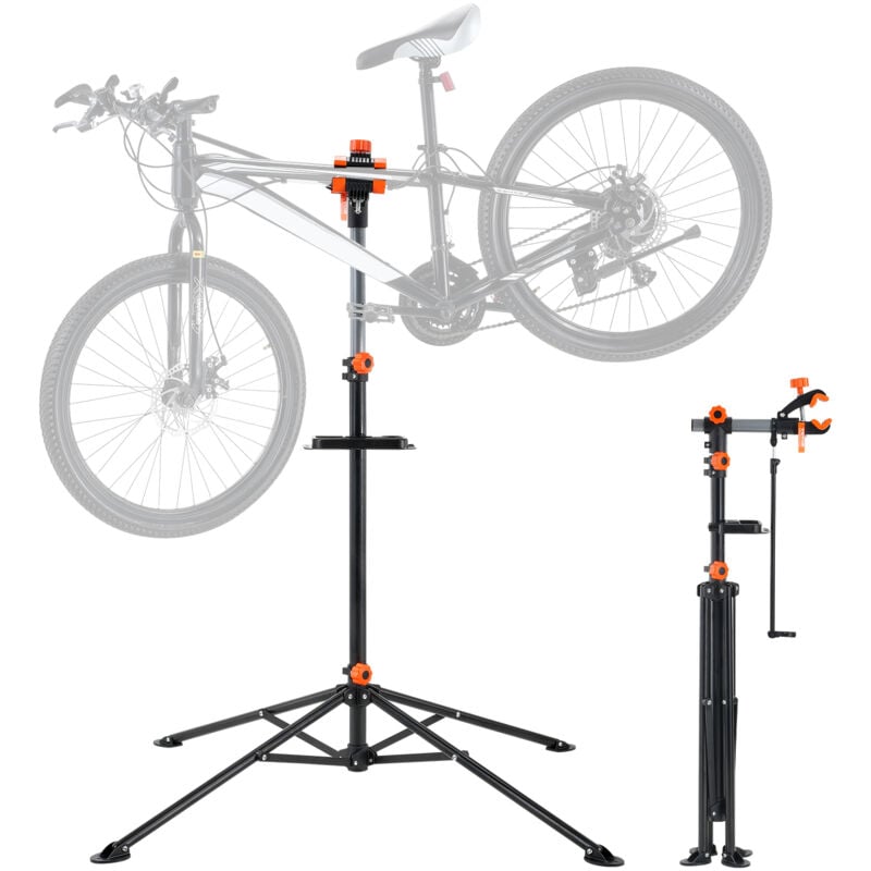 Image of Cavalletto da Officina Pieghevole per Biciclette Portata max.36,3kg, Cavalletto Riparazione Biciclette Altezza Regolabile, Cavalletto per Bicicletta