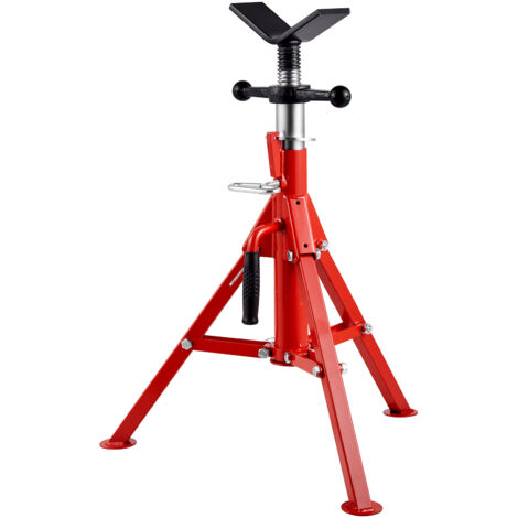 VEVOR Cavalletto per Tubi con Testa a V 0,32-30,48 cm Supporto per tubi Altezza Regolabile 61-107 cm Massima Capacita 1134 kg, Cavalletto per tubi Materiale in Acciaio al Carbonio Piedi Pieghevoli