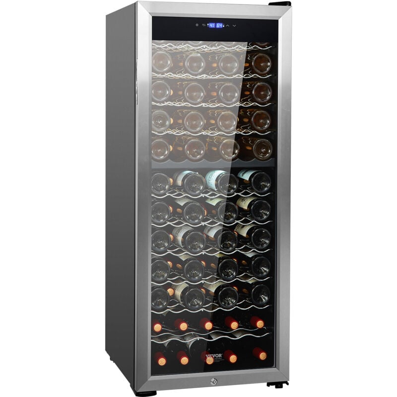 Cave a Vin 80 Bouteilles, Refrigerateur a Vin a Double Zone et a Double Temperature, Frigo Vin avec Commande Numerique, Porte en Verre Miroir avec