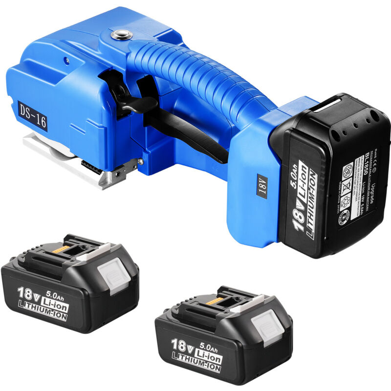 VEVOR Elektrische Umreifungsmaschine, für 0,35"-0,63" PP-PET-Bänder, tragbares elektrisches Umreifungswerkzeug mit Digitalanzeige, 2 x 5000 mAh batteriebetriebenes automatisches Umreifungswerkzeug für Verpackungskartonpaletten