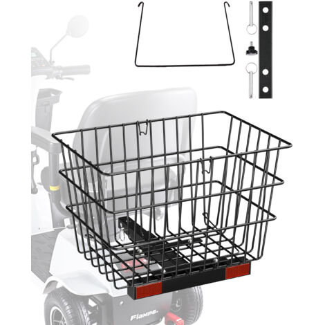 VEVOR Cestino Posteriore per Scooter, Cestino in Filo Metallico Resistente con Maniglia, per il Carico, Funziona con Ricevitore, Compatibile con Maggior Parte Scooter 390 x 270 x 250 mm