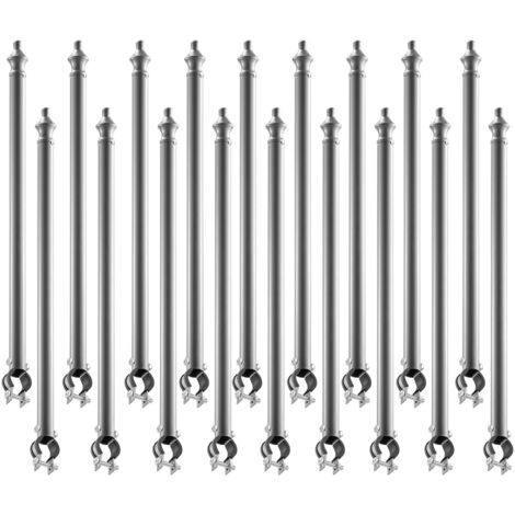 VEVOR Chain Link Fence Extensions, 18 Packs 27.4" Extension Height, Galvanized Post Extender for 1.3" to 1.5" Top of Fence, U Bracket, Barbed Wire Extend Arm for Privacy, Prevent Dogs Jumping Out