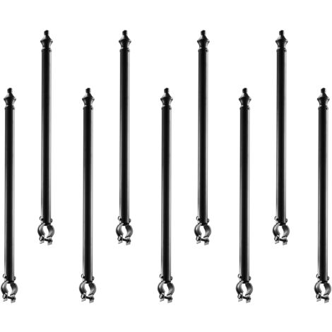 VEVOR Chain Link Fence Extensions, 9 Packs 27.4" Extension Height, Galvanized Post Extender for 1.3" to 1.5" Top of Fence, U Bracket, Barbed Wire Extend Arm for Privacy, Prevent Dogs Jumping Out