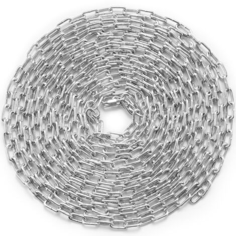 Chaîne Inox 5 Mm - Longueur 5 Mètres - Maillons Longs 4.5 Cm - Idéale Bricolage, Déco, Marine