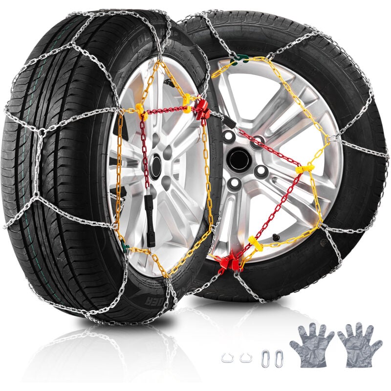 Vevor - Chaines a Neige en Acier Allie au Manganese, Chaines de Pneus Antiderapantes, Compatible avec Pneu 225/70-15, 235/60-16, 235/50-18,