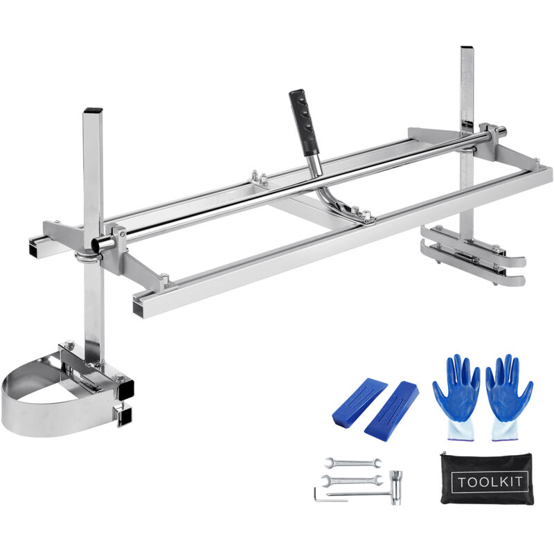 Mophorn - Chainsaw Mill, Portable Sawmill 14'-48' Guide Bar, Galvanized Steel Planking Mill, 0.2'-11.81' Cutting Thickness, Cross-Cutting Saw Mill